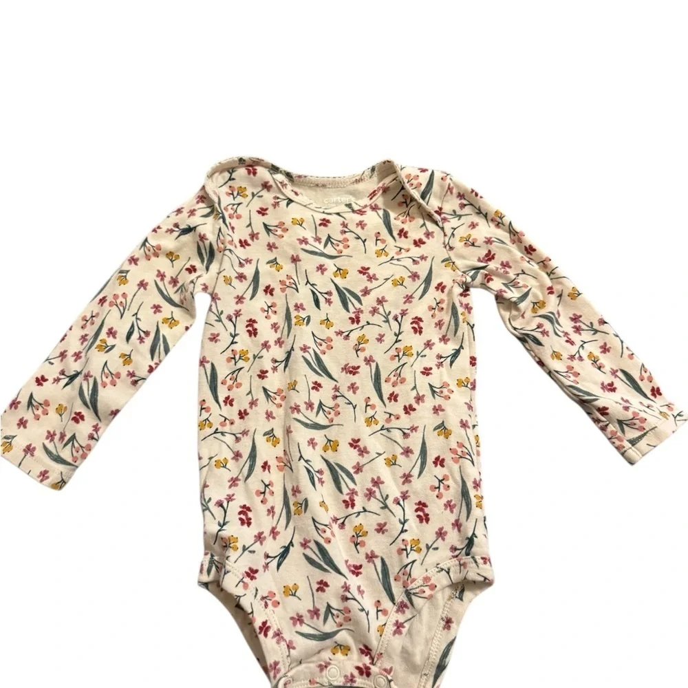 Carter's Maroon and Floral Casual Dress